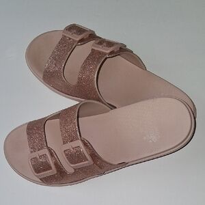 Glittery Pink Slide Sandals